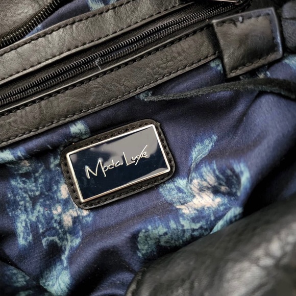 Moda Luxe Black Fringed Hobo Bag. Excellent condition - Picture 3 of 6